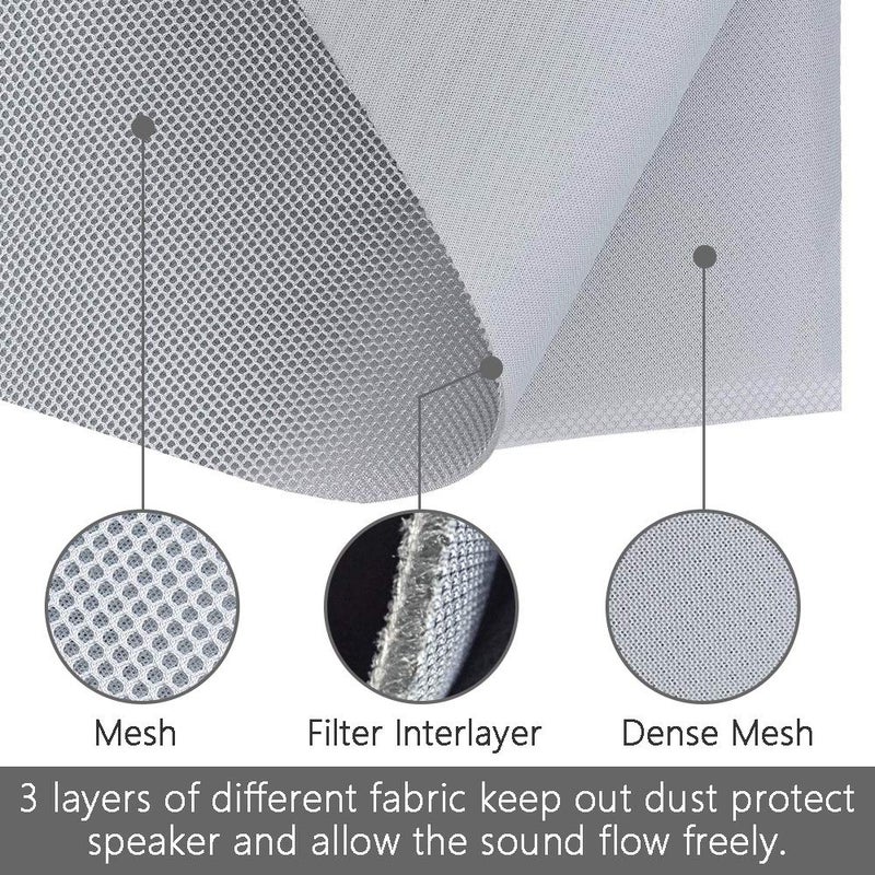 Wayber Speaker Grill Cloth Stereo Mesh Fabric for Speaker Repair, Gray - 55 x 40 in / 140 x 100 cm - Image 2